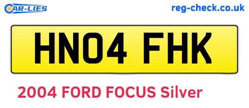 HN04FHK are the vehicle registration plates.