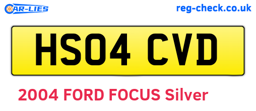 HS04CVD are the vehicle registration plates.