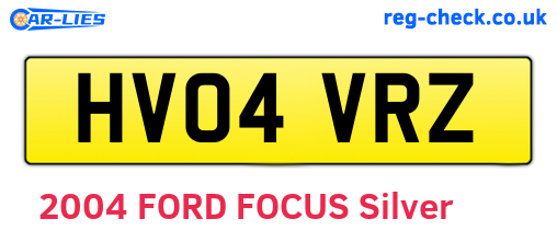 HV04VRZ are the vehicle registration plates.