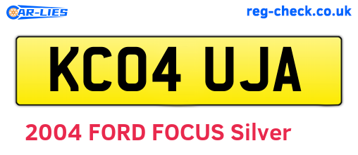 KC04UJA are the vehicle registration plates.
