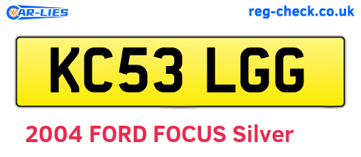 KC53LGG are the vehicle registration plates.
