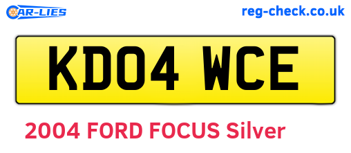 KD04WCE are the vehicle registration plates.