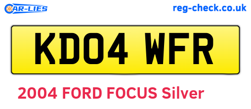 KD04WFR are the vehicle registration plates.
