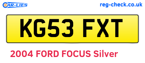 KG53FXT are the vehicle registration plates.