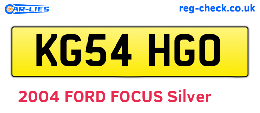 KG54HGO are the vehicle registration plates.