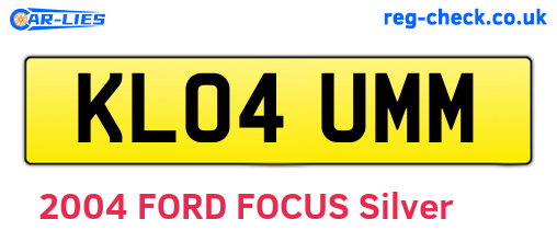 KL04UMM are the vehicle registration plates.