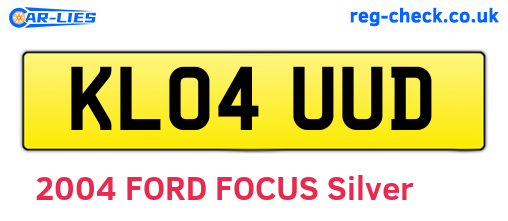 KL04UUD are the vehicle registration plates.