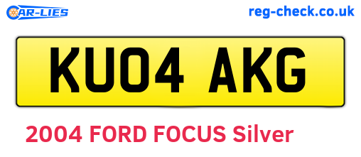 KU04AKG are the vehicle registration plates.