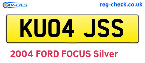 KU04JSS are the vehicle registration plates.