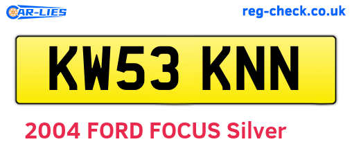 KW53KNN are the vehicle registration plates.