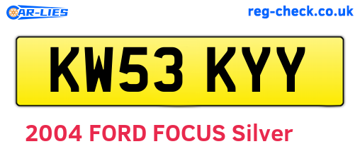 KW53KYY are the vehicle registration plates.