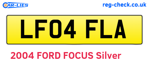 LF04FLA are the vehicle registration plates.