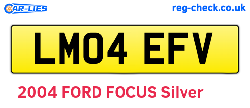 LM04EFV are the vehicle registration plates.