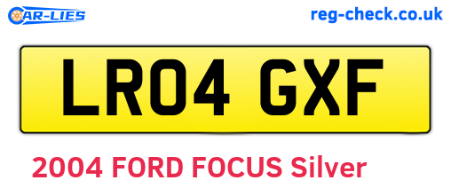 LR04GXF are the vehicle registration plates.
