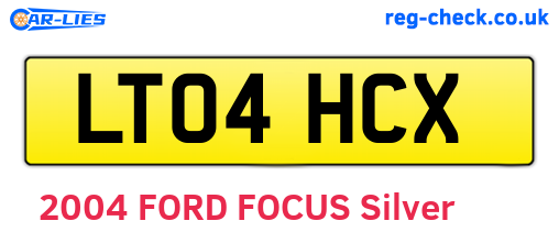 LT04HCX are the vehicle registration plates.
