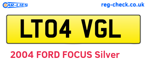 LT04VGL are the vehicle registration plates.