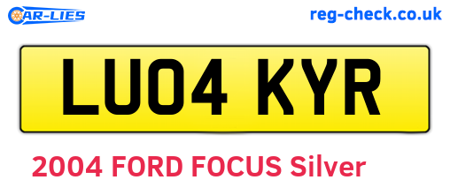 LU04KYR are the vehicle registration plates.