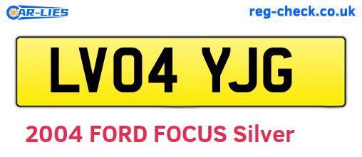 LV04YJG are the vehicle registration plates.