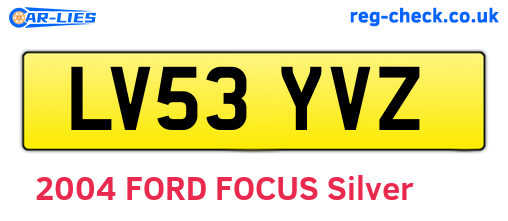 LV53YVZ are the vehicle registration plates.