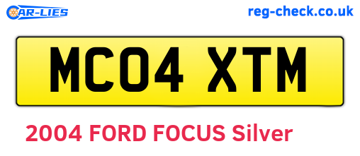 MC04XTM are the vehicle registration plates.