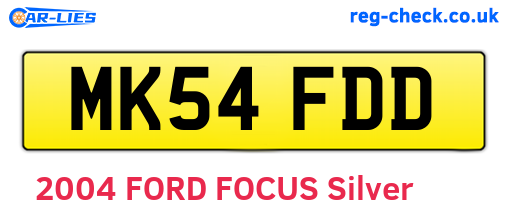 MK54FDD are the vehicle registration plates.
