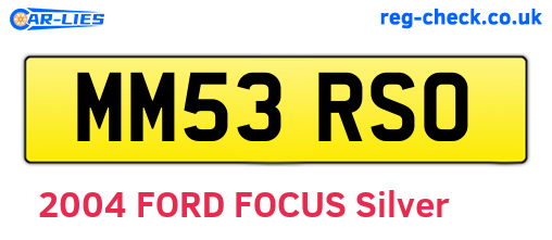 MM53RSO are the vehicle registration plates.