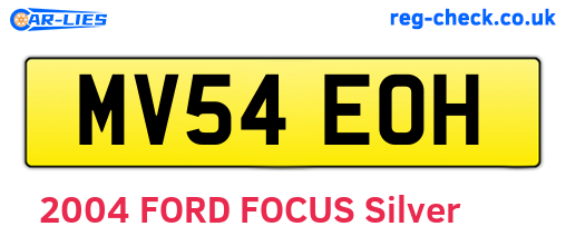MV54EOH are the vehicle registration plates.