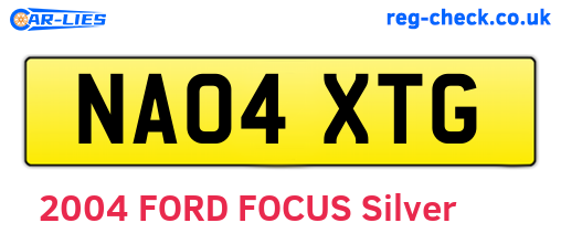 NA04XTG are the vehicle registration plates.