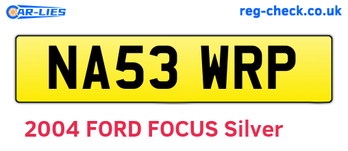 NA53WRP are the vehicle registration plates.