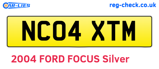 NC04XTM are the vehicle registration plates.