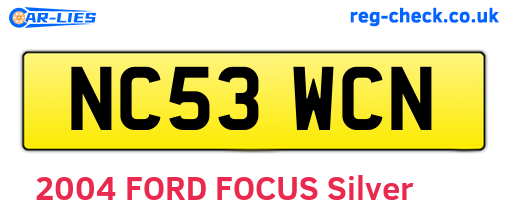 NC53WCN are the vehicle registration plates.
