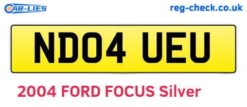 ND04UEU are the vehicle registration plates.