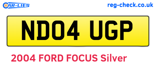 ND04UGP are the vehicle registration plates.