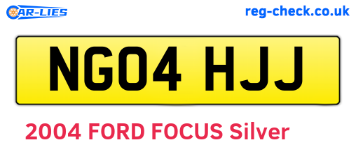 NG04HJJ are the vehicle registration plates.