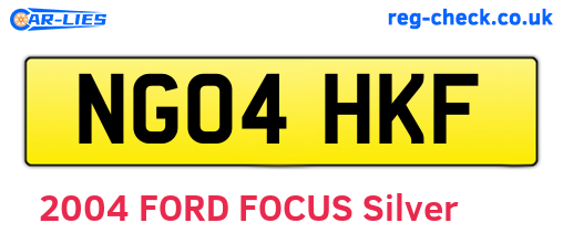 NG04HKF are the vehicle registration plates.