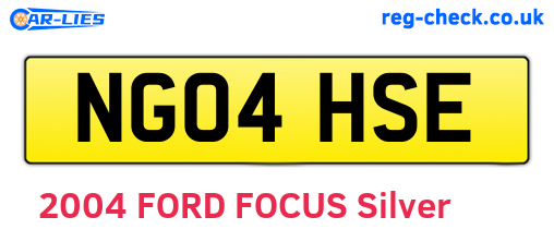 NG04HSE are the vehicle registration plates.