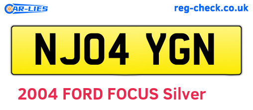 NJ04YGN are the vehicle registration plates.