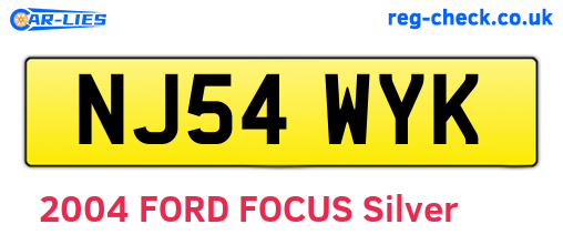 NJ54WYK are the vehicle registration plates.
