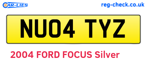 NU04TYZ are the vehicle registration plates.