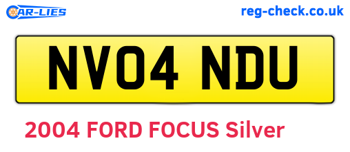 NV04NDU are the vehicle registration plates.