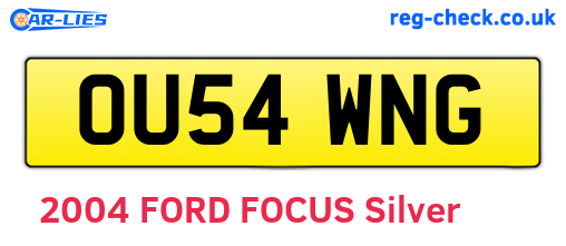 OU54WNG are the vehicle registration plates.