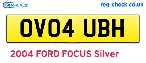 OV04UBH are the vehicle registration plates.