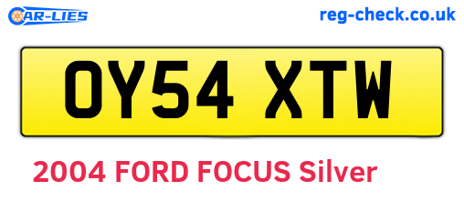 OY54XTW are the vehicle registration plates.
