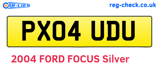 PX04UDU are the vehicle registration plates.