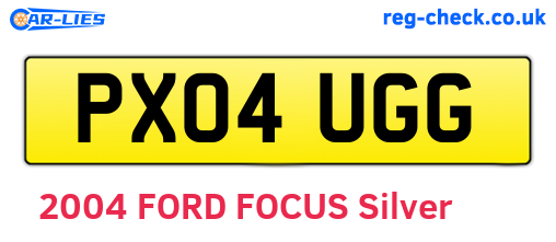 PX04UGG are the vehicle registration plates.