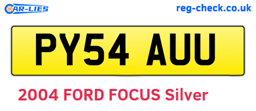 PY54AUU are the vehicle registration plates.