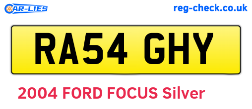 RA54GHY are the vehicle registration plates.