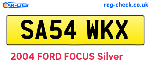 SA54WKX are the vehicle registration plates.