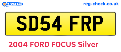 SD54FRP are the vehicle registration plates.