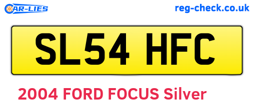 SL54HFC are the vehicle registration plates.